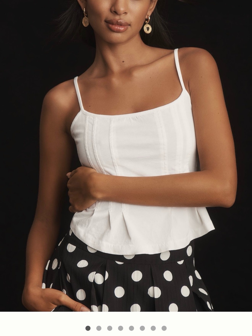 Anthropologie Pilcro Pintuck Square-Neck Tank Top NWT